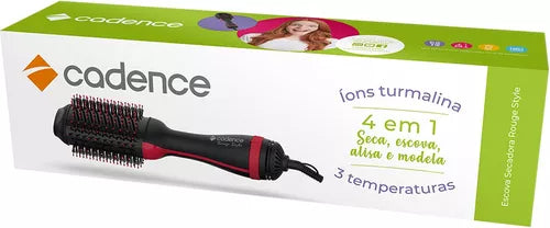 Escova Secadora Cadence Rouge Style 4 Em 1 Esc700 1200w 110v