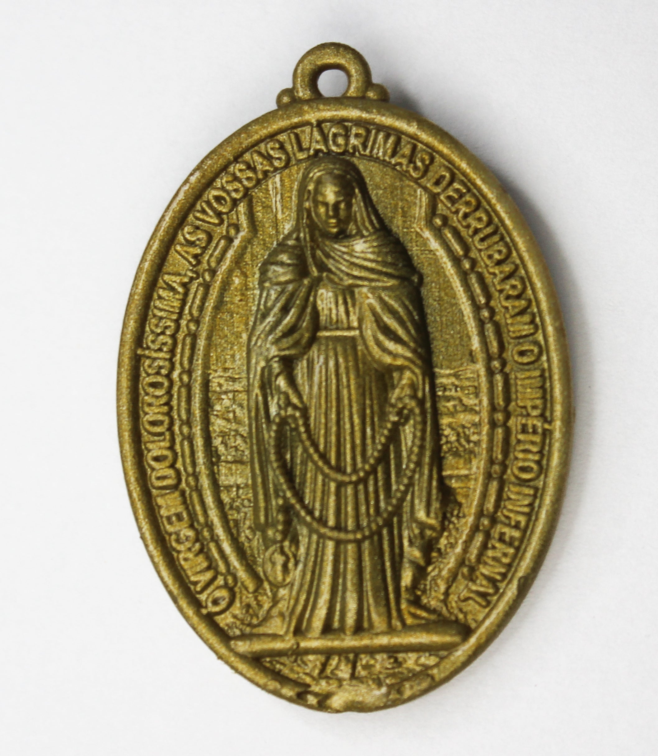 Medalha de Nossa Senhora das Lágrimas de resina 3D